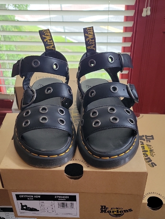 Dr. Martens Shoes - Dr. Martens Black Unisex M8/W9 Gryphon Grommet Sandals